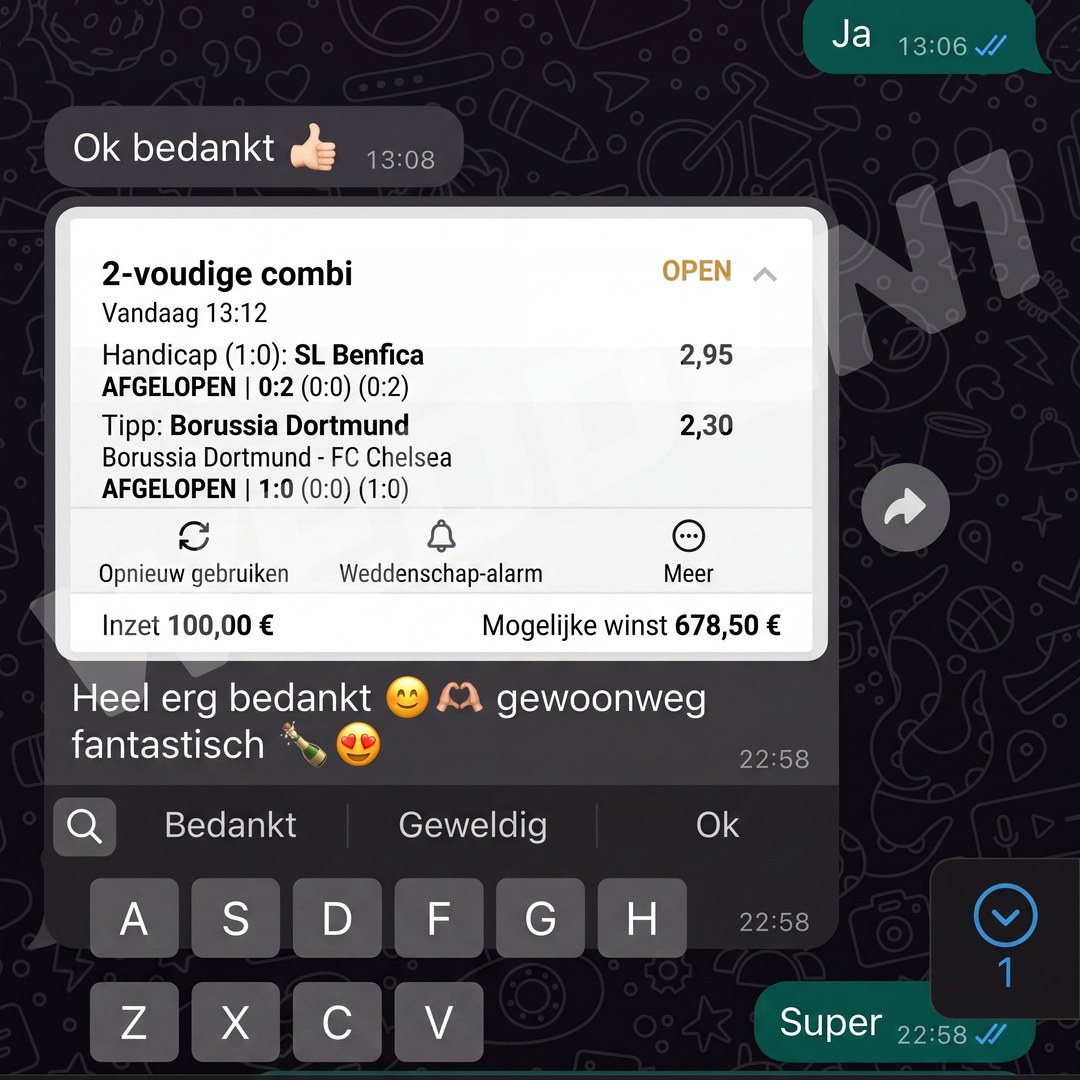 Screenshot van een klant